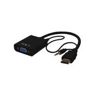 PlusCable ADP-HDMIVGA20BK: Conecte HDMI a VGA com Áudio 1080P - imagem 1