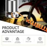 Trava de Freio a Disco para Moto e Scooter: Segurança Antifurto Universal com Cabo Lembrete (Prata) - imagem 4