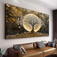 Quadro Decorativo Moderno 112x80cm - Pintura Abstrata Luxo para Sala - imagem 2