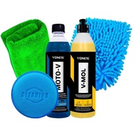 Kit Completo Estética Automotiva Moto-V 500ml + V-Mol 500ml Vonixx com Acessórios Karbox - imagem 1
