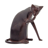 Achla Designs CAT-05 Estátua de Gato Coy em Bronze Escuro - Decoração para Ambientes Internos e Externos - imagem 2