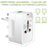 Adaptador de Tomada Universal para Viagem: Kit 2 em 1 com Múltipla Compacta e Plug Internacional Bivolt - imagem 3