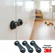 Kit 6 Travas de Segurança para Portas, Gavetas e Geladeiras - Fixação 3M Adesiva - imagem 2