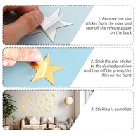 Adesivos de Parede Espelhados Estrelas Douradas 3D em Acrílico | 40 Peças Decorativas Removíveis - imagem 5