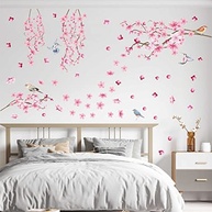 Adesivos de Parede Flor de Cerejeira Rosa - Decalques Aquarela para Quarto de Meninas - imagem 5