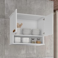 Armário Aéreo Organizador de Cozinha com Espaço Interno Mavi (Branco) – Solução Inteligente para Ambientes Modernos - imagem 4