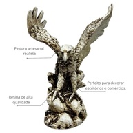 Estatueta de Águia em Resina 17cm - Decoração Poderosa para Escritório - imagem 4