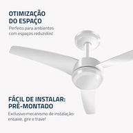 Ventilador de Teto Mondial Maxi Air 125W com Iluminação – Branco 220V - imagem 5