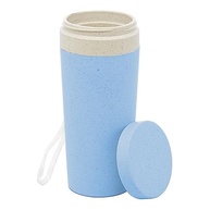 Copo Térmico LYOR de Bambu e PP com Parede Dupla, Alça e Tampa Azul 310ml - Sustentável e Estiloso - imagem 3