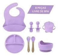 Kit Introdução Alimentar Bebê 8 Peças em Silicone Rosa - Seguro, Livre de BPA e Antibacteriano - imagem 3
