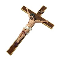 Crucifixo de Parede em Madeira com Cristo em Alto Relevo - 48cm | Decoração Sagrada com Acabamento Premium - imagem 2