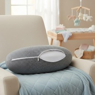 Almofada de Amamentação Ergonômica com Capa Removível e Lavável – Conforto Total para Mamãe e Bebê (Azul Bebê) - imagem 3
