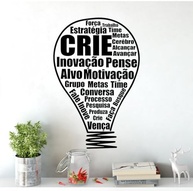 Adesivo de Parede Motivacional Dentro da Lâmpada - Frases Inspiradoras para Ambientes Modernos - imagem 2