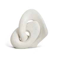 Escultura em Polirresina Moderna - Design Abstrato Off-White para Decoração de Ambientes - imagem 1