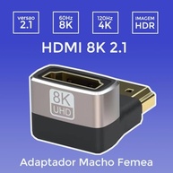 Adaptador HDMI 2.1 8K UHD 48Gbps Ângulo Reto 270° - Conexão Premium - imagem 3