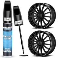Kit de Reparo de Rodas com Tinta de Retoque de Borda Prateada e Preta - Fácil Aplicação, Secagem Rápida - imagem 1