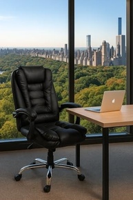 Cadeira Presidente Ergonômica Luxo com Apoio para Pés - Couro Sintético Premium - imagem 4