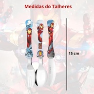 Kit Talheres Infantil Super Heróis - Homem de Ferro + Homem-Aranha 6 Peças - imagem 3