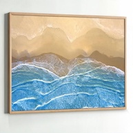 Quadro Decorativo com Moldura - Praia Mar Areia - Impressão 4K para Sala e Quarto - imagem 4