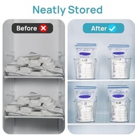 Kit de Armazenamento para Leite Materno Vtopmart - 4 Caixas Transparentes com Alça para Geladeira e Freezer - imagem 4