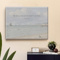 Arte de Parede Cristã com Versículo Bíblico 'Be Still and Know' - Pôster Decorativo em Tela 20x25cm - imagem 3