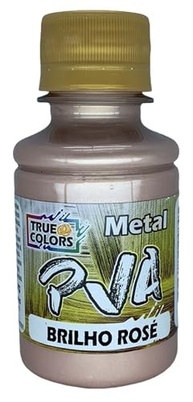Tinta PVA Metálica Rose 100ml - Brilho Intenso e Duradouro para Artesanato e Decoração - imagem 2