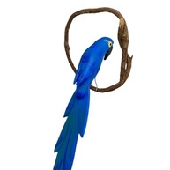 Arara de Galho Mini Decoração Casa Jardim Varanda Sacada - Atelie Center (Azul) - Escultura Artesanal em Madeira - imagem 5