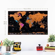 Mapa de Viagem Scratch Off World - Grande 71x42cm com Acessórios - Atlas & Green - imagem 4