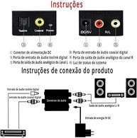 Adaptador Conversor de Áudio Digital (Óptico) para Analógico LE-5552 - imagem 4