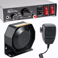 Sirene Automotiva BooYu 200W 12V: Alarme Potente com 9 Tons e Microfone para Veículos de Emergência e Trabalho - imagem 1