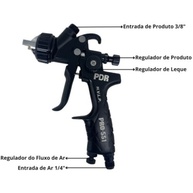 Pistola de Pintura Profissional Automotiva PDR PRO-551 1.4 mm 600ml - imagem 4