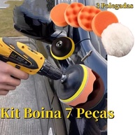 Kit de Polimento Automotivo, 7 Peças, 3 Polegadas, Boinas de Espuma e Lã com Adaptador para Furadeira - imagem 3