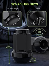 AUTOPTIM 20 Porcas de Roda 1/2-20 para Jeep Wrangler JK, Liberty, Grand Cherokee - Segurança e Durabilidade em Preto Fosco - imagem 3