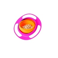 Prato Giratório Mágico 360° Infantil - Tigela Antiderrame com Design Divertido Azul e Rosa - imagem 2