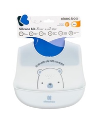 Babador de Silicone Bear With Me Azul - Kikka Boo | Proteção e Estilo para Refeições do Bebê - imagem 3