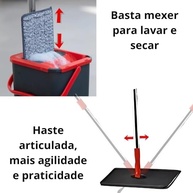 Mop Lava e Seca com Balde 5L e Refil de Microfibra - Mopi Flat para Limpeza Inteligente - imagem 5