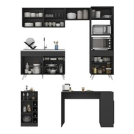 Armário de Cozinha com Bancada Gourmet Veneza - Design Moderno Preto e Branco - imagem 3