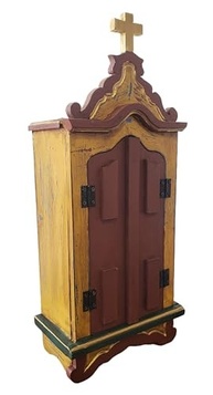 Oratório Barroco em Madeira Pintado à Mão | 46x20cm | Estilo Tradicional Mineiro - imagem 4