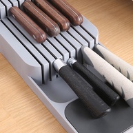Organizador de Facas para Gaveta com Base Reforçada - Até 9 Facas - Design Moderno Cinza - imagem 3