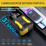 Jump Starter Portátil 3000A com Compressor 150 PSI e Bateria 37000mAh - Partida Rápida e Carregamento USB - imagem 4
