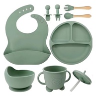 Kit Introdução Alimentar Bebê 8 Peças - Silicone Antitóxico com Copo, Talheres e Mais - imagem 2