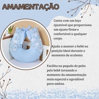 Almofada de Amamentação Estrela Lua Azul - Conforto Ergonômico para Mãe e Bebê - imagem 4