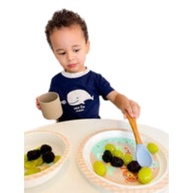 Colher de Bambu e Silicone Azul - Eco-Friendly, Segura e Antimicrobiana para Bebês - imagem 2