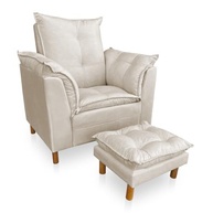Poltrona de Amamentação com Puff - Conforto Premium para Mamães (Bege Marfim) - imagem 3
