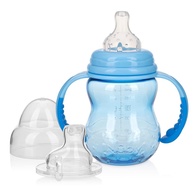 Copo de Transição Nuby 3-em-1 com Alças e 2 Bicos de Silicone - 240ml Azul - imagem 1