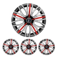 Jogo de Calotas Triton Sport 13" Black Silver Red para Citroën C3, C4, Aircross, C5, Xsara, Berlingo + Selo Resinado - imagem 1