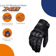 Luva X11 Blackout2 Meio Dedo: Conforto e Segurança para Motociclistas | Masculina e Feminina - imagem 4