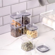 Conjunto 6 Potes Organizadores Herméticos 150ml - Linha Block Transparente - imagem 3