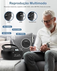 Mini System Retrô com CD, Cassete e Bluetooth: Reviva suas Memórias Musicais! - imagem 5