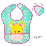 Babador Impermeável com Bolso Estampado Girafa - Proteção e Estilo para Bebês - imagem 4